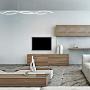 Modern LED Chandeliers, Wave Acrylic Ceiling Hanging Pendant Light Fixtures, Contemporary Curved Arc Chrome Finish Hanging Pendant Lamp for Bedroom Living Room Dining Room Kitchen Island