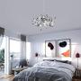 Garwarm Modern Chandelier LED Stainless Steel Kitchen Island Lamp Firework Hanging Ceiling Light Fixture for Dining Room Living Room Restaurant, 3 Lights Pendant Lighting Porch Light