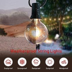 Grezea Outdoor Indoor Globe String Lights with 27 Clear G40 Light Bulbs, Perfect Decor /Commercial Lighting for Patio Backyard Garden Wedding Party Tent RV Bedroom Cafe Shop Bistro Market, Warm White