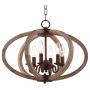 Springzouk 6 Light Wooden Chandelier,D80106 Super Easy Install,Very Classy and Antique Looking (Vintage Wooden Grey)