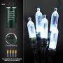 Lyhope Battery Christmas Lights, 33ft 100 LED Christmas Lights Waterproof 8 Modes Battery Operated String Lights for Outdoor & Indoor, Xmas Tree, Wreaths, Holiday Decoration (Cool White)