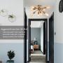 Sputnik Chandelier Modern Ceiling Light Industrial Pendant Lamp Vintage Vintage Semi Flush Mount Ceiling Light for Kitchen Living Dining Room Hallway Bedroom (Gold-8 Light)