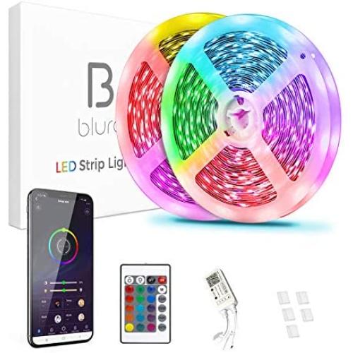 LED Lights Strip, Blure 16.4FT LED Lights Strip App Control with 24 Key Remote, Color Changing RGB 5050 Led Lights with Music Sync, USB Powered, LED Strip Lights for Bedroom, Home Decor, TV, Party.