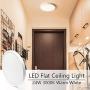 LED Ceiling Light, White Flush Mount Fixture 12 Inch 24W Warm White Flat Modern Ceiling Lighting, 3200LM 240W Equivalent Ceiling Lamp for Bedroom, Bathroom, Kitchen, Hallway, .etc.