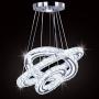 Crystal Chandelier Lighting, 3 Ring LED Modern Crystal Ceiling Light Adjustable Stainless Steel Cool White Pendant Lights Fixtures for Bedroom, Living Room, Hallway, Kitchen, Hotel, Bar, Dining Room