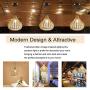 Bamboo Lantern Pendant Lamp, Retro Japanese Style E27 Chandelier Hanging Light Ceiling Lighting Fixture for Living Room Bedroom Restaurant Cafe Teahouse Bar Dining Room Club