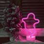 OHLGT LED Neon Light, Neon Sign Pink Ghost Lamp with Base, Battery and USB Operated Neon Decorative Lights for Halloween, Christmas, New Years, Party, Bar, Home, Bedroom