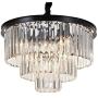 MEEROSEE Crystal Chandeliers Modern Chandelier Island Lighting 8 Lights Raindrop Pendant Ceiling Light Fixture 3-Tier for Dining Room Living Room Kitchen Bedroom D19.7'' Clear Crystal