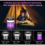 Mosquito Bug Zapper Outdoor, Aukfa Solar Mosquito Killer Lamp Insect Killer and Rechargeable Electric Fly Insect Trap with 3 Lighting Function Waterproof Portable Mosquito Trap for Indoor Camping