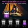 Mosquito Bug Zapper Outdoor, Aukfa Solar Mosquito Killer Lamp Insect Killer and Rechargeable Electric Fly Insect Trap with 3 Lighting Function Waterproof Portable Mosquito Trap for Indoor Camping