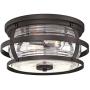 Westinghouse Lighting 6359500 Weatherby Two-Light Flush-Mount, Weathered Bronze Finish with Clear Glass Outdoor Ceiling Fixture