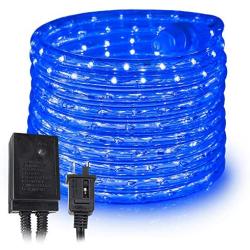 West Ivory 10, 25, 60, 150 ft (25 feet) Blue LED Rope Lights w/ 8 Mode Controller 2 Wire Accent Holiday Christmas Party Decoration Lighting | UL Certified