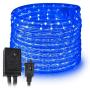 West Ivory 10, 25, 60, 150 ft (25 feet) Blue LED Rope Lights w/ 8 Mode Controller 2 Wire Accent Holiday Christmas Party Decoration Lighting | UL Certified