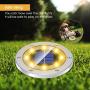 Biling Solar Lights Outdoor Grid Design Shell, Solar Powered Ground Lights Outdoor Waterproof, 8 LED Solar Disk Lights for Pathway Garden Yard Landscape Patio Lawn - Warm White (8 Pack)