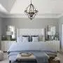 Derksic Orb 6-Light Farmhouse Chandelier Rustic Vintage Metal Chandelier in Black&Rust Bronze Finish for Kitchen Island Dining Room Living Room Foyer, 20.5’’ Dia
