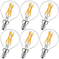 Dimmable g16.5 led Bulb e12 g16 1/2 led Candelabra Bulb 40w led Edison Bulb 2700K 400lm ac120v 4w g50 led Globe Bulb for Chandelier,Vanity and Ceiling Fan Light Bulbs 6Pack