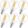 Dimmable g16.5 led Bulb e12 g16 1/2 led Candelabra Bulb 40w led Edison Bulb 2700K 400lm ac120v 4w g50 led Globe Bulb for Chandelier,Vanity and Ceiling Fan Light Bulbs 6Pack