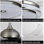 Fandian 42Inch Modern Ceiling Light with Fans Remote Control Retractable Blades for Living Room Bedroom Restaurant, Silver Color with Silent Motor (42In-2)