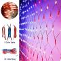 PUHONG American Flag net Lights,420 LED USA Flag String Lights,Outdoor Waterproof Patriotic Ornaments for Independence Day National Day July 4th Memorial Day Christmas New Year Party Yard Decor