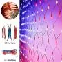PUHONG American Flag net Lights,420 LED USA Flag String Lights,Outdoor Waterproof Patriotic Ornaments for Independence Day National Day July 4th Memorial Day Christmas New Year Party Yard Decor