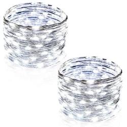 String Lights, CrazyFire 2 Pack String Lights 33ft 100 LED Waterproof Decorative Fairy Starry Lights for Bedroom, Patio, Parties ( Copper Wire Lights, Cool White )