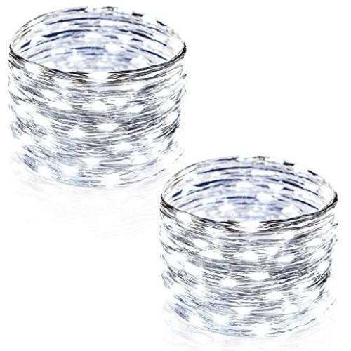 String Lights, CrazyFire 2 Pack String Lights 33ft 100 LED Waterproof Decorative Fairy Starry Lights for Bedroom, Patio, Parties ( Copper Wire Lights, Cool White )