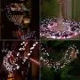 Quntis Christmas Fairy String Lights - 13FT 400 LEDs Waterproof Outdoor Indoor Valentines Day Globe Lights - Linkable and 8 Flash Modes for Wedding Party Backyard Bedroom Home Decoration, Pink White