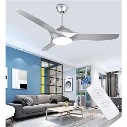 Depuley 52-Inch Flush Mount Ceiling Fan Light with Remote Control, Low Profile 3 Reversible Blades Fan Light Fixture for Living Room/Dining Room/Bedroom, 3000K-6000K Changeable, Nickel