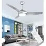 Depuley 52-Inch Flush Mount Ceiling Fan Light with Remote Control, Low Profile 3 Reversible Blades Fan Light Fixture for Living Room/Dining Room/Bedroom, 3000K-6000K Changeable, Nickel