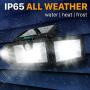 TBI Security Solar Lights Outdoor 216 LED 2200LM, 6500K - Extra-Wide Adjustable 360° 3 Heads with 3 Modes,Wireless Motion Sensor 40ft - Waterproof IP65 Spot Flood Lights Solar Powered 2200mah(2 Pack)