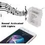 6.6FT X 6.6FT Christmas Curtain Lights Battery Operated Window Backdrop Light Curtain Fairy Light for Room, Sound Activated Music Sync Light Waterproof (White)