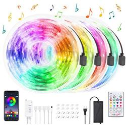 65.6FT/20M LED Lights for Bedroom, 5050 RGB LED Strip Lights with Bluetooth Controller, Sync to Music LED Light Color Changing LED Strip Lights, 23 Keys Remote LED Lights for Bedroom Home Party