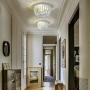 Bohemia Wood Beaded Chandelier,Flush Mount Ceiling Light,White Farmhouse Light Fixtures Ceiling for Kitchen Island Dining Room Entryway Hallway Bedroom,2-Light