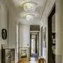Bohemia Wood Beaded Chandelier,Flush Mount Ceiling Light,White Farmhouse Light Fixtures Ceiling for Kitchen Island Dining Room Entryway Hallway Bedroom,2-Light