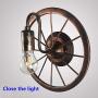 Water Pipe Wall Sconce, SUN RUN Metal Vintage Round Turntable Style Industrial Wall Light Fixture with Retro Style for Bar, Kitchen, Living Room, Bedroom,E26 Socket Lamp Water Pipe Wall Sconce, SUN RUN Metal Vintage Round Turntable Style Industrial Wall Light Fixture with Retro Style for Bar, Kitchen, Living Room, Bedroom,E26 Socket Lamp