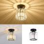 Ceiling Light Fixture Mini Hallway Modern Lighting fixtures Crystal Chandelier Semi Flush Mount for Bar Kitchen Dining Room