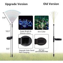 Outdoor Solar Garden Lights，105 LED Solar Powered Decorative Stake Landscape Light DIY Flowers Fireworks Stars for Walkway Pathway Backyard Christmas Party Decor 1 Pack（Mulit-Color）