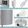 Touch Control 3-Way Dimmable Grey Bedside Table Lamp, 2 USB Charging Ports Nightstand Lamp with 3000K Warm White Bulbs, Round Fabric Shade Modern Desk Reading Lamp for Bedroom Living Room Touch Control 3-Way Dimmable Grey Bedside Table Lamp, 2 USB Charging Ports Nightstand Lamp with 3000K Warm White Bulbs, Round Fabric Shade Modern Desk Reading Lamp for Bedroom Living Room