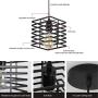 Farmhouse Black Pendant Light 2 Pack, JOOSENLUX Modern Mini Metal Hanging Pendant Light Fixtures E26 Socket Hanging Lamp for Kitchen Island Dinning Room Bedroom (Square)