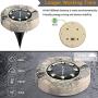 ONG Solar Ground Garden Waterproof Lights, Solar Powered Disk Lights Outdoor Decorative Landscape Lighting for Patio Pathway Yard Deck Walkway Lawn Driveway 8 LED Warm White 8 Packs