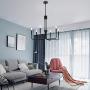 NILOAH 6-Light Chandelier Light Fixture - Black Metal Lighting Fixtures Ceiling Chandelier, Modern Home Industrial Style Pendant Light Fixture, for Dining Room Living Room