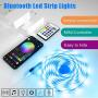 Led Strip Lights, 16.4 ft Bluetooth APP Controller RGB Led Light Strip, 5050 LEDs Music Sync Color Led Strip Lights Kit with Remote and 12V Power Supply for Bedroom, Room, Home Decoration