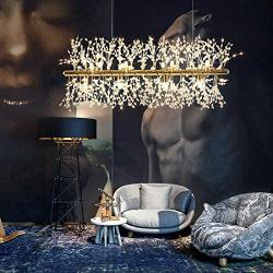 Modern Creative Linear Dandelion Chandelier Firework Chandelier G9 Lamp Holder Kitchen Dining Living Room Ceiling Lamp Lighting Fixture LED Light Home Decoration Hanging Installation Chandelier Gold