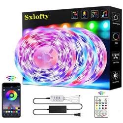 65.6FT/20M LED Strip Lights, Sxlofty RGB LED Light Strip Music Sync RGB LED Strip,5050 SMD Color Changing LED Strip Light Bluetooth Controller + 23 Key Remote LED Lights for Bedroom Home Party