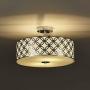 SOTTAE 12'' Luxurious Chrome Finished Glass Diffuser Semi Flush Mount Ceiling Light,Metal Hanging Fixture Lighting,Glass Diffuser Ceiling Lamp for Bedroom,Living Room,Kitchen, Hallway