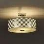 SOTTAE 12'' Luxurious Chrome Finished Glass Diffuser Semi Flush Mount Ceiling Light,Metal Hanging Fixture Lighting,Glass Diffuser Ceiling Lamp for Bedroom,Living Room,Kitchen, Hallway