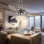 RainierLight Modern 42 Inch Crystal Ceiling Fan Lamp LED 3 Color Changing Light 3 Wood Reversible Blades with Remote Control for Living Room/Bedroom/Quiet/Decoration RainierLight Modern 42 Inch Crystal Ceiling Fan Lamp LED 3 Color Changing Light 3 Wood Reversible Blades with Remote Control for Living Room/Bedroom/Quiet/Decoration