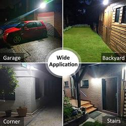 Solar Motion Sensor Security Light, Outdoor Flood Light, 1500LM 5000K, IP65 Waterproof, 3 Adjustable Heads Light with 2 Modes Automatic and Permanent on, for Backyards, Patios, Garages, Entryways