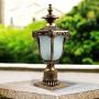 LONEDRUID Outdoor Post Light Fixture Bronze Retro Exterior Pole Lantern with 3 inch Pier Mount Base for Garden Patio Pathway, UL Listed