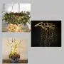 WSgift 2 Pack 250 LEDs Waterfall Shape Twinkle Fairy Lights, 8 Modes 10 Strands Waterproof Battery Operated Silver Copper Wire Warm White Vine String Lights for Outdoor Garden Christmas Decorations